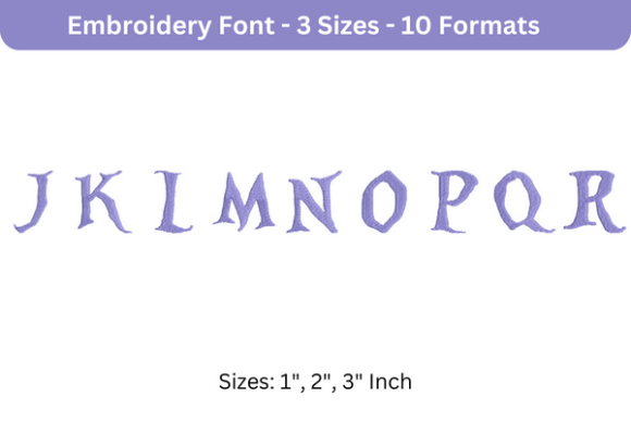 Alice Font Uppercase J to R: Clean, Embroidery-Ready Letters for Personalized Fabric Projects