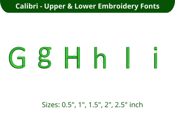 Calibri Font GHI: A Premium Embroidery Font for Personalized, Professional Designs