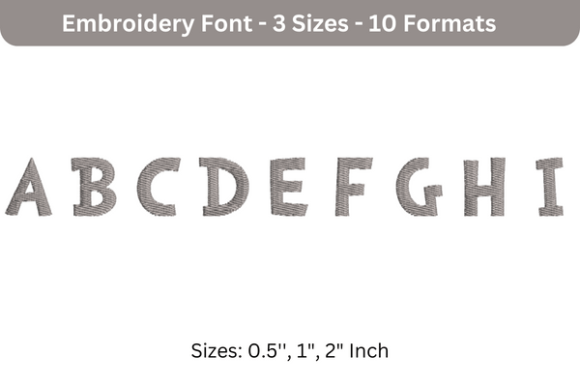 DrSue Font Uppercase A to I: A Premium Embroidery Font for Personalized, Professional Results