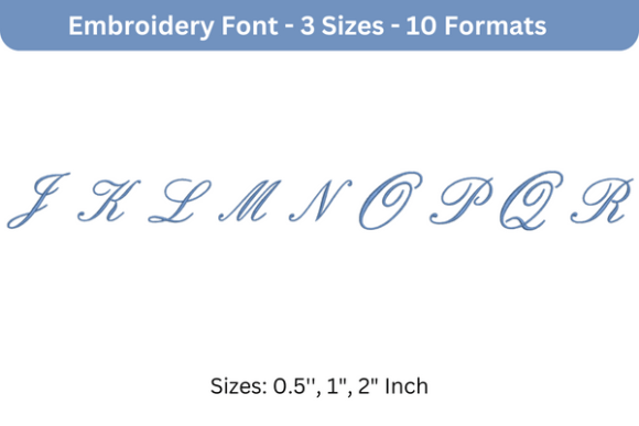 English Font Uppercase J to R Embroidery Design