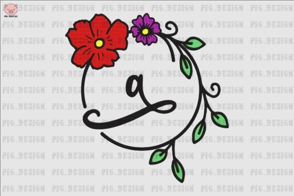 Flower Font A: Elegant and Versatile Embroidery Design