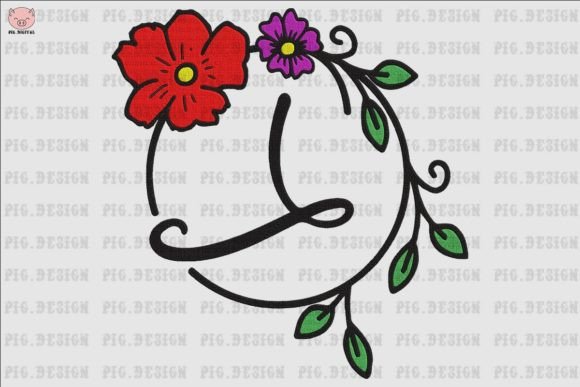 Flower Font L: A Versatile Embroidery Design for Creative Projects