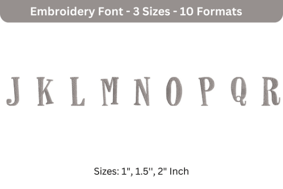 Horse Hand Font J to R: A Premium Embroidery Font for Personalized Fabric Designs