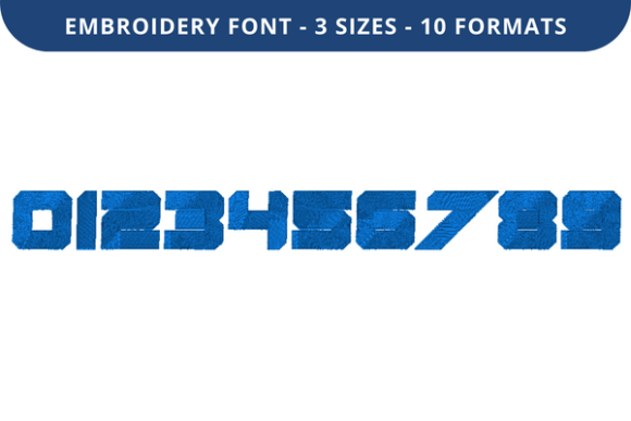Metal Dude Font 0 to 9: Bold Embroidery Numbers