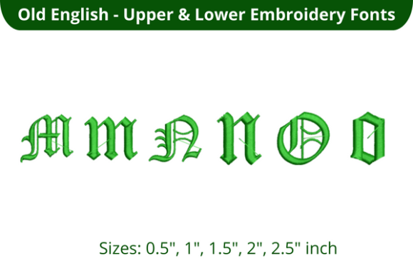 Old English Font MNO: Timeless Embroidery Elegance