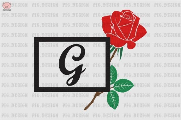 Rose Font G: Elegant Embroidery Design